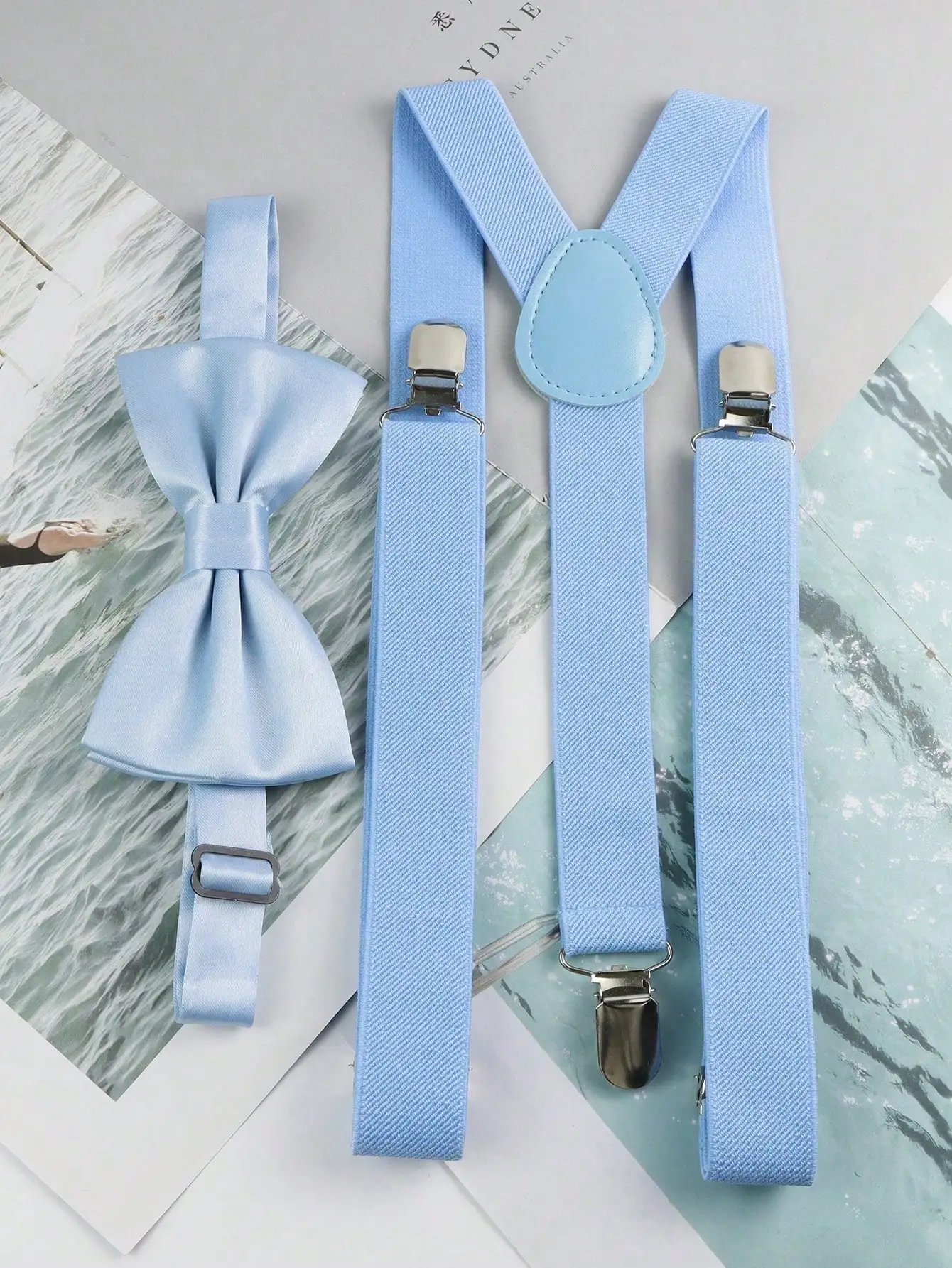 단색 탄성 가죽 서스펜더 남녀 공용 블랙 블루 레드 조절 가능한 스트랩 웨딩 슈트 스커트 액세서리