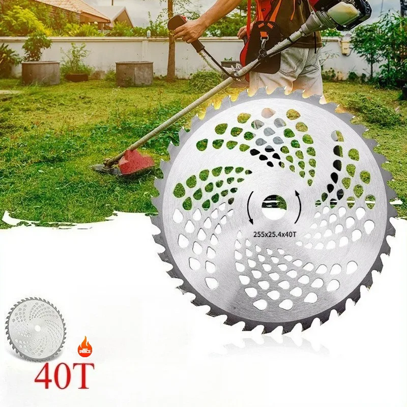 

Brush Cutter Accessories GasolineTrimmer Garden Gardening Tools Lawn Mower Parts Grass Cutter Blade 40 Teeth Alloy 255mm