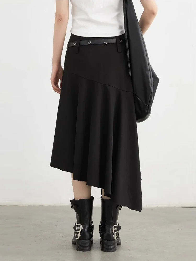 CHIC VEN Women Skirts Korean Solid Loose Irregular Hem Fish Tail Side Slit Skirt Female Clothing Spring Summer New 2025