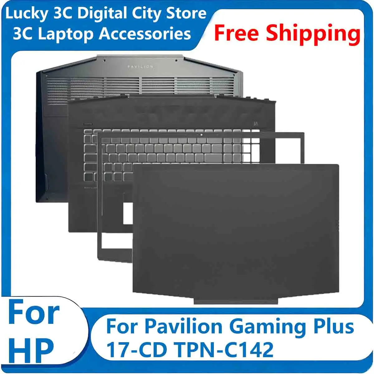 New Laptop Cover For HP Pavilion 5 Plus 17-CD TPN-C142 LCD Back Cover Screen Bezel Palmrest Bottom Case L56865-001
