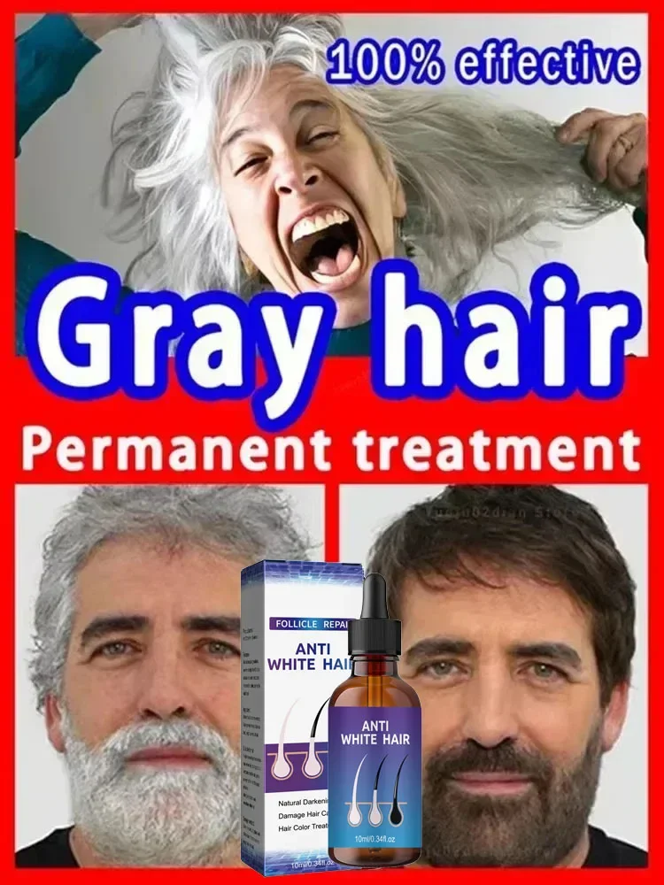 Natural Anti Grey Hair Serum Nourishing Hair Care Remedy Repair White & Darkening Hair