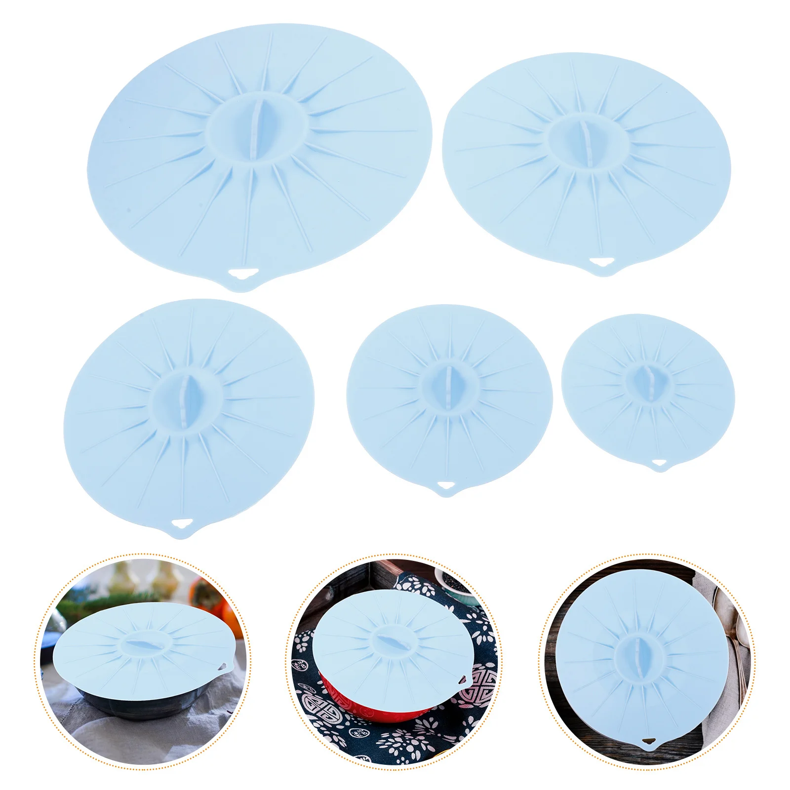 

1Set Silicone Fresh Keeping Cover Reusable Lid for Bowls Pots Microwave Food Storage Seal Silicone Bowl Lids Food Covers