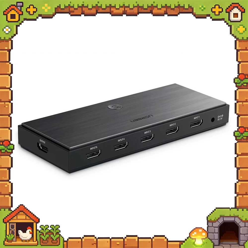 UGREEN 50710 HDMI 2.0 Switch CM189 5 Inputs 1 Output with Push Button