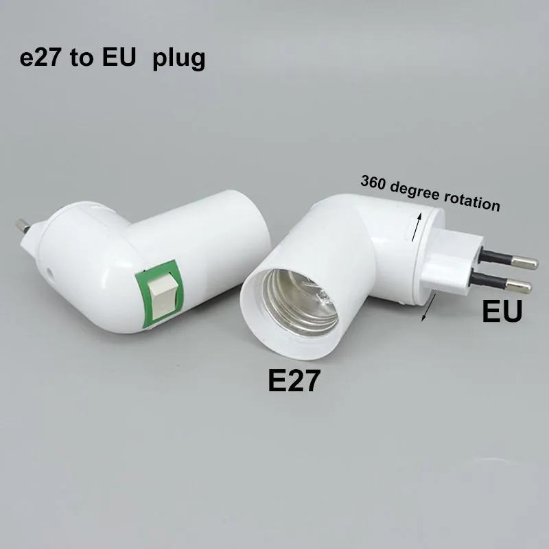 AC E27 GU24 EU US to E27 EU US type Converter Plug LED light Bulb Base Power Socket Holder lamp Adapter ON OFF Button Switch q1