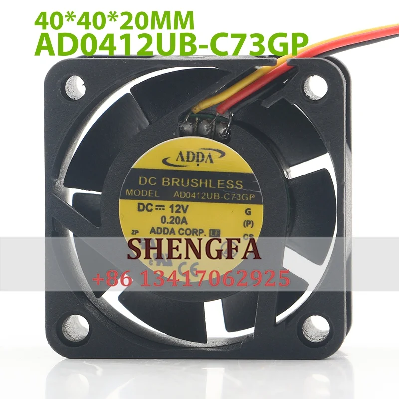 AC EC 4020 40X40X20MM 4CM AD0412UB-C73GP Three-wire Speed Measurement Ball Mute Micro New ADDA 5V 24V 48V DC12V 0.2A Cooling Fan