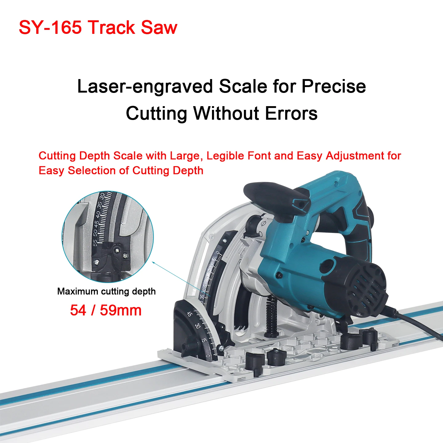 منشار مسار 1400 واط لأعمال النجارة، والقطع، ومنشار لوحة الوجه الدائري الكهروميكانيكي، ومنشار المسار #4