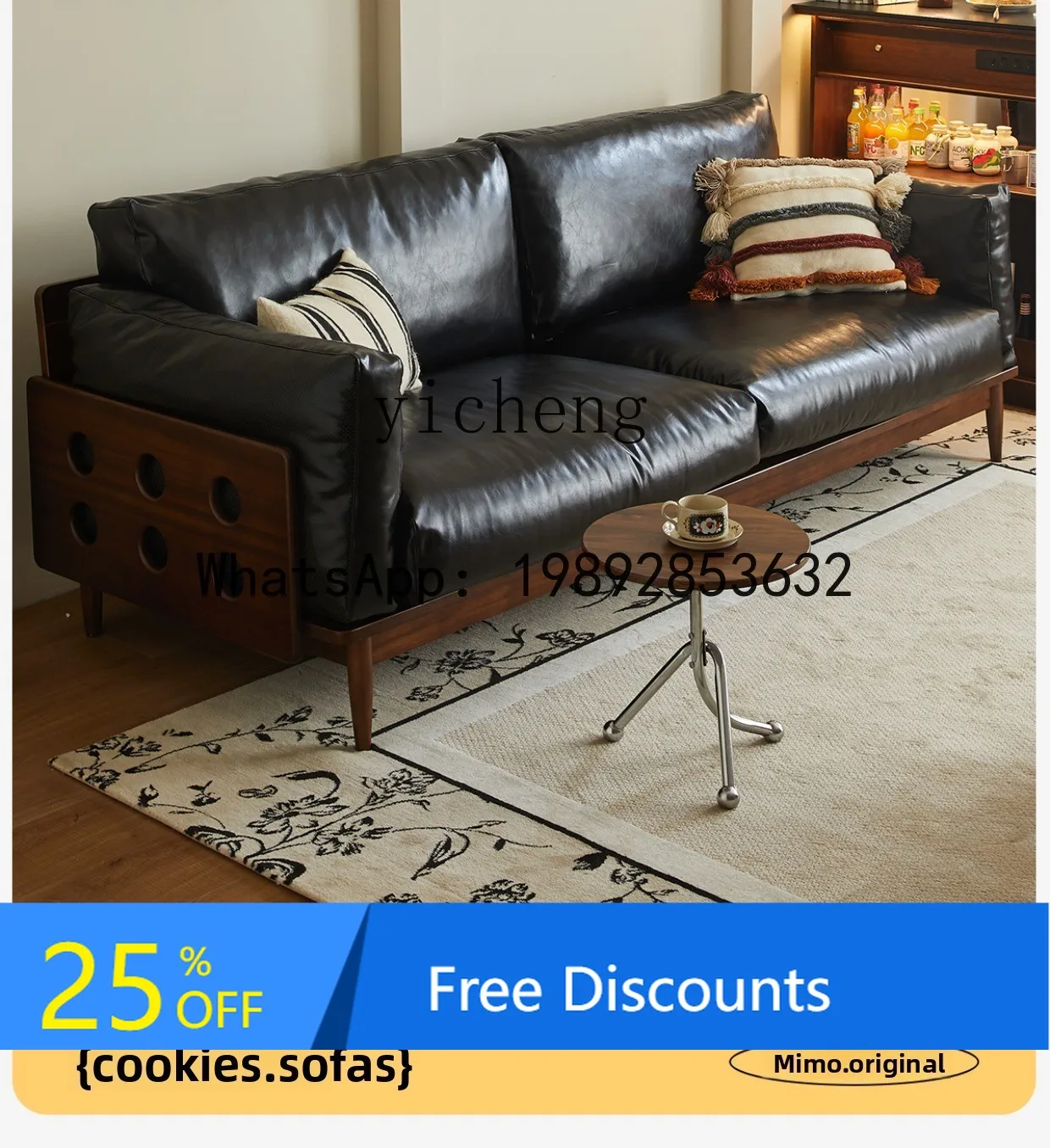 

AA retro solid wood Italian fabric sofa light luxury room straight row light luxury high sense