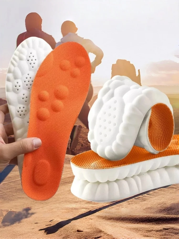 Latex Orthotic Insoles for Men Women, High Elasticity Shock Absorption Sport Shoe Pads, Breathable Anti-Odor Arch Support