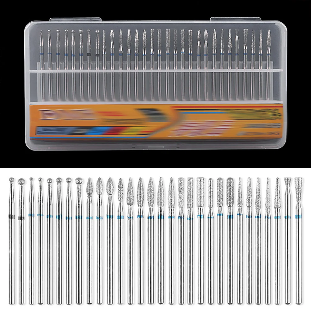 

30Pcs Nail Drill Bits Set Metal Manicure Tool Kit Portable Cuticle Clean Nail Grinding Head Suitable for Natural Artificial
