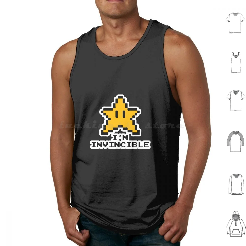 I'm Invincible Tank Tops Vest Sleeveless Super Bros Bros Princess Peach Super Brothers Kart Super Galaxy Wario Party Waluigi