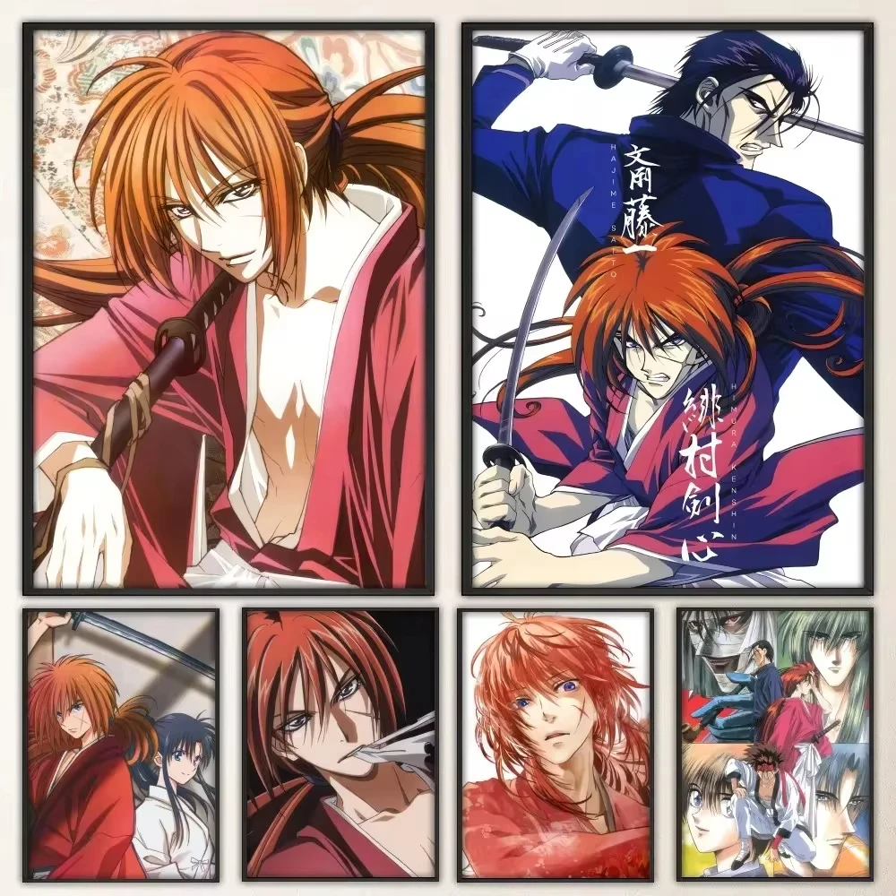 Anime Rurouni Kenshin 2023 Poster Vintage Prints Art Home Painting Bathroom Kitchen Bar Accessories