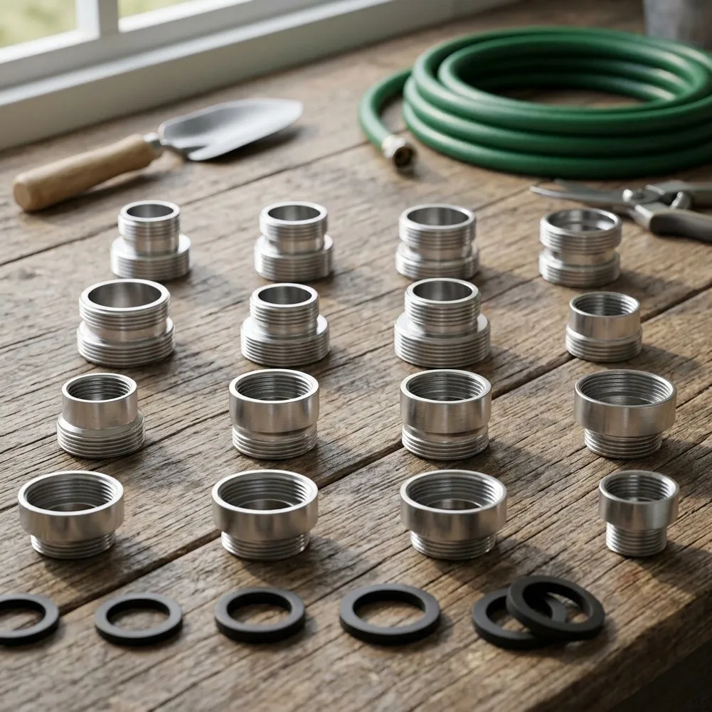 16-Piece Faucet Adapter Set With Sealing Rings, Double-Threaded Copper Connectors For Kitchen Sink And Garden Hose, Leak-Proof S