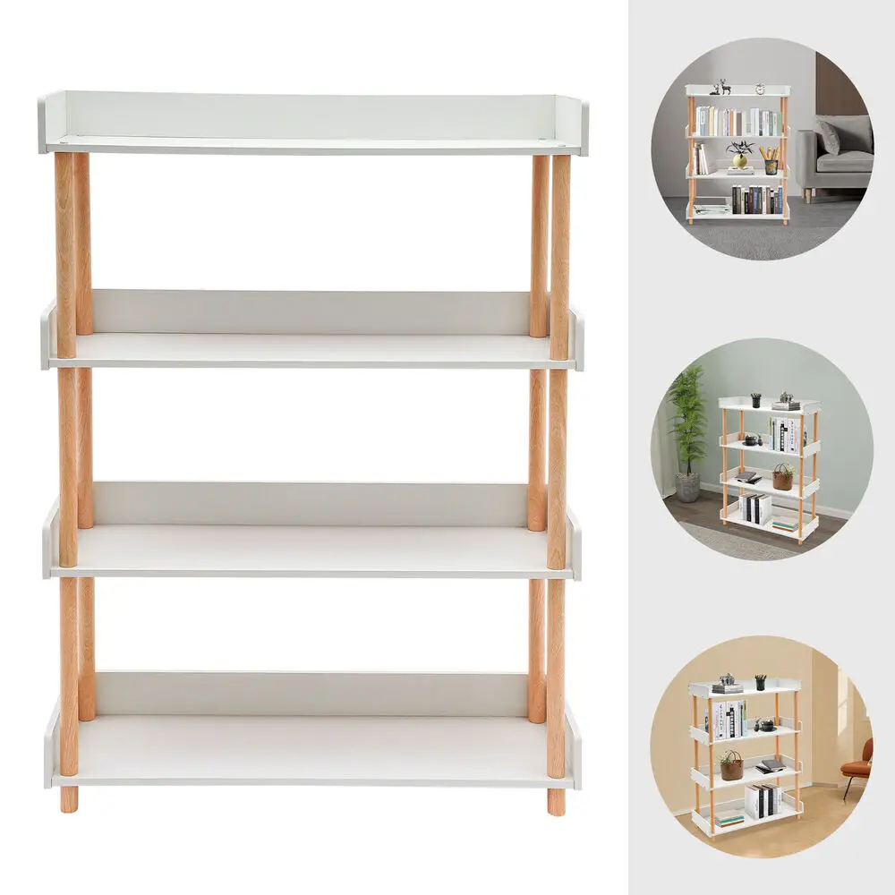 

4-Tier Open Bookcase Modern Display Bookshelf Freestanding Storage Rack Shelf