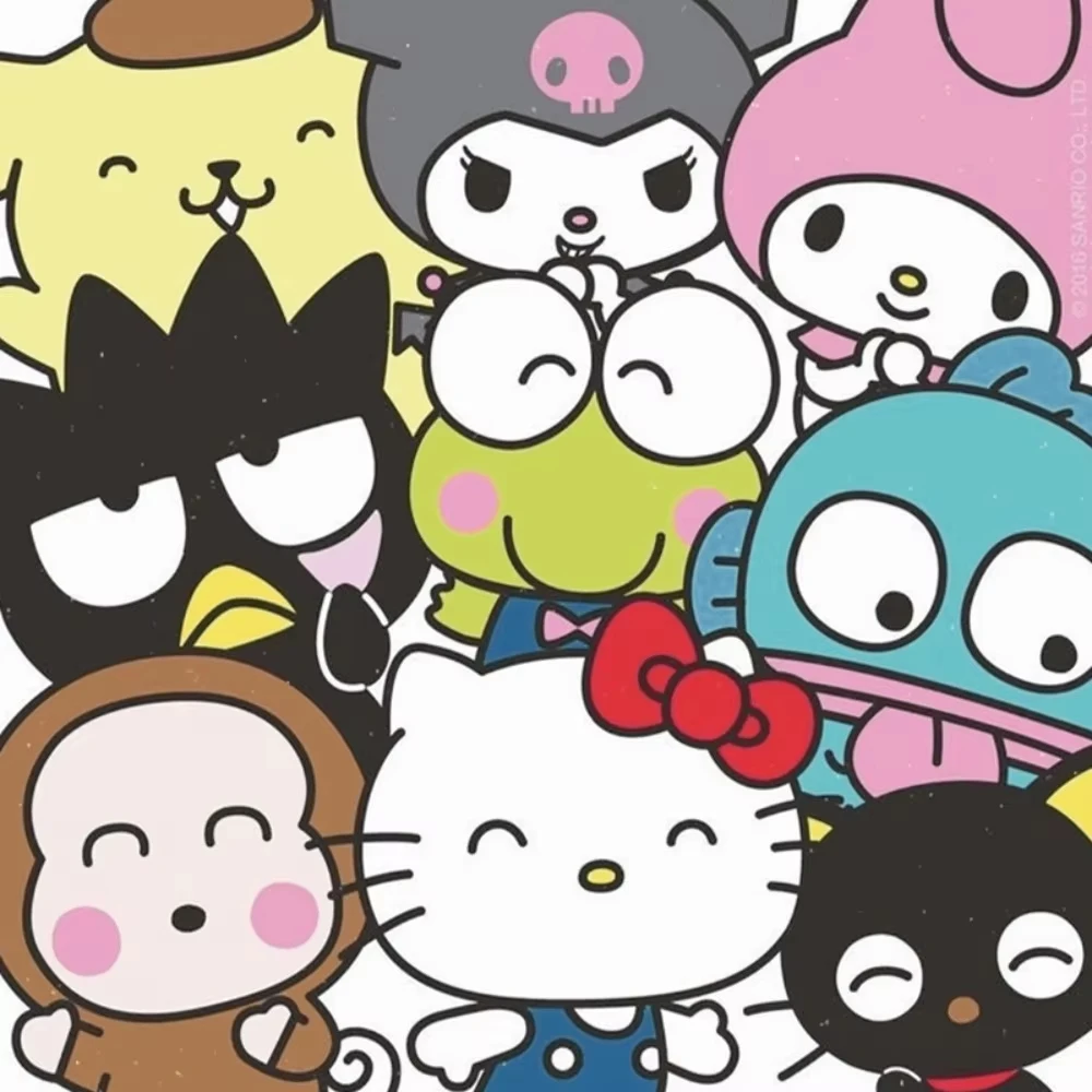 5D DIY Diamond Painting Kit Sanrio Hello Kitty Friends Art Full Drill Rhinestone Mosaic Wall Decor Craft Kit Home Gift