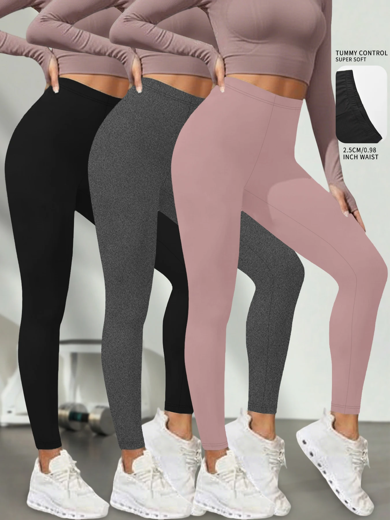 

3 Pack Women's Low Rise Stretchy Leggings - Super Soft High Elastic Tights for Running Workout Training and Daily Life