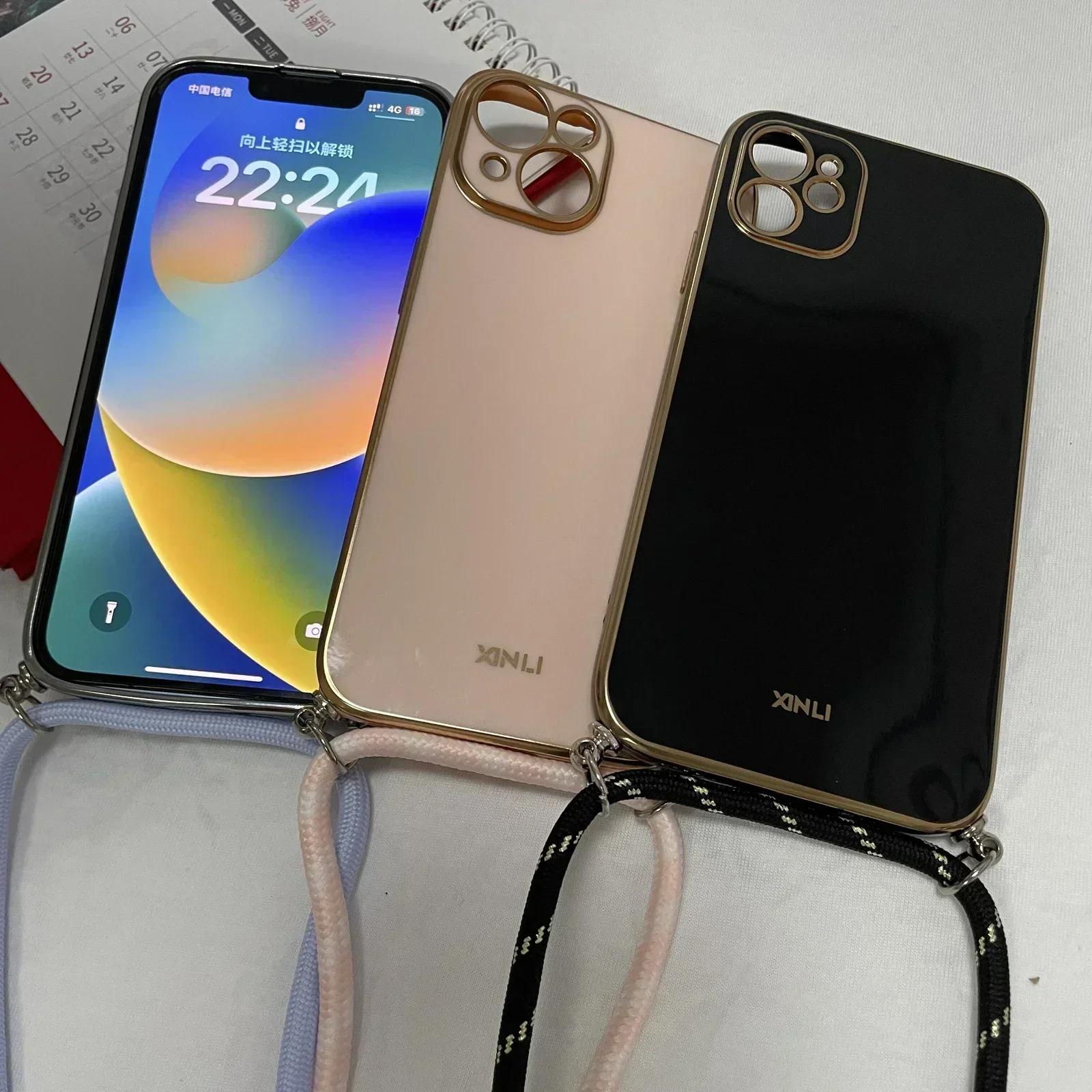 Crossbody Lanyard Cord Plating Soft Case For Xiaomi Redmi Note 13 12 11 10 Pro 4G 5g 12C Note 9s 8 7 A1 K60 K20 Strap Back Cover