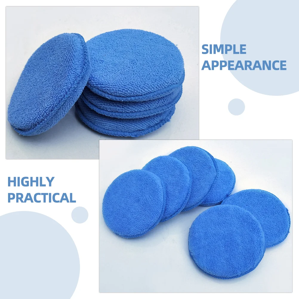 6 Pcs Furniture Polishing Pad Car Wash Sponge Sponges Cars Superfine Fiber Wax for