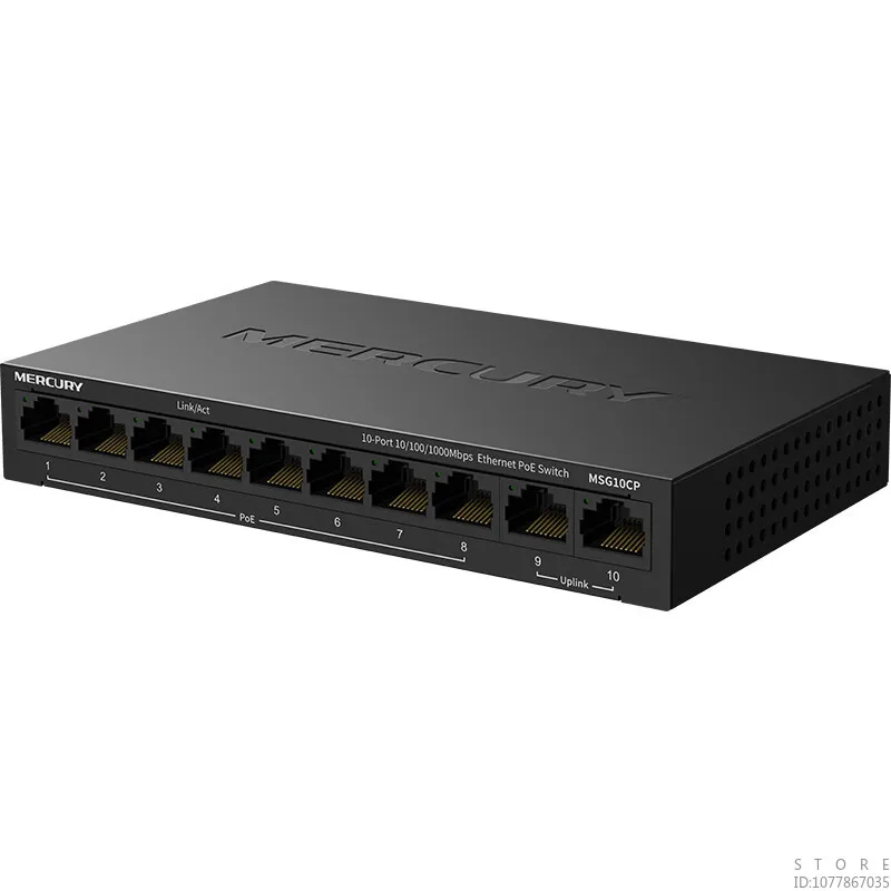 MERCURY 10-port Gigabit Poe Switch 8 Ports PoE@85W+2Gigabit Uplink Ports, Home  Poe Switch Network Line Splitter MSG10CP