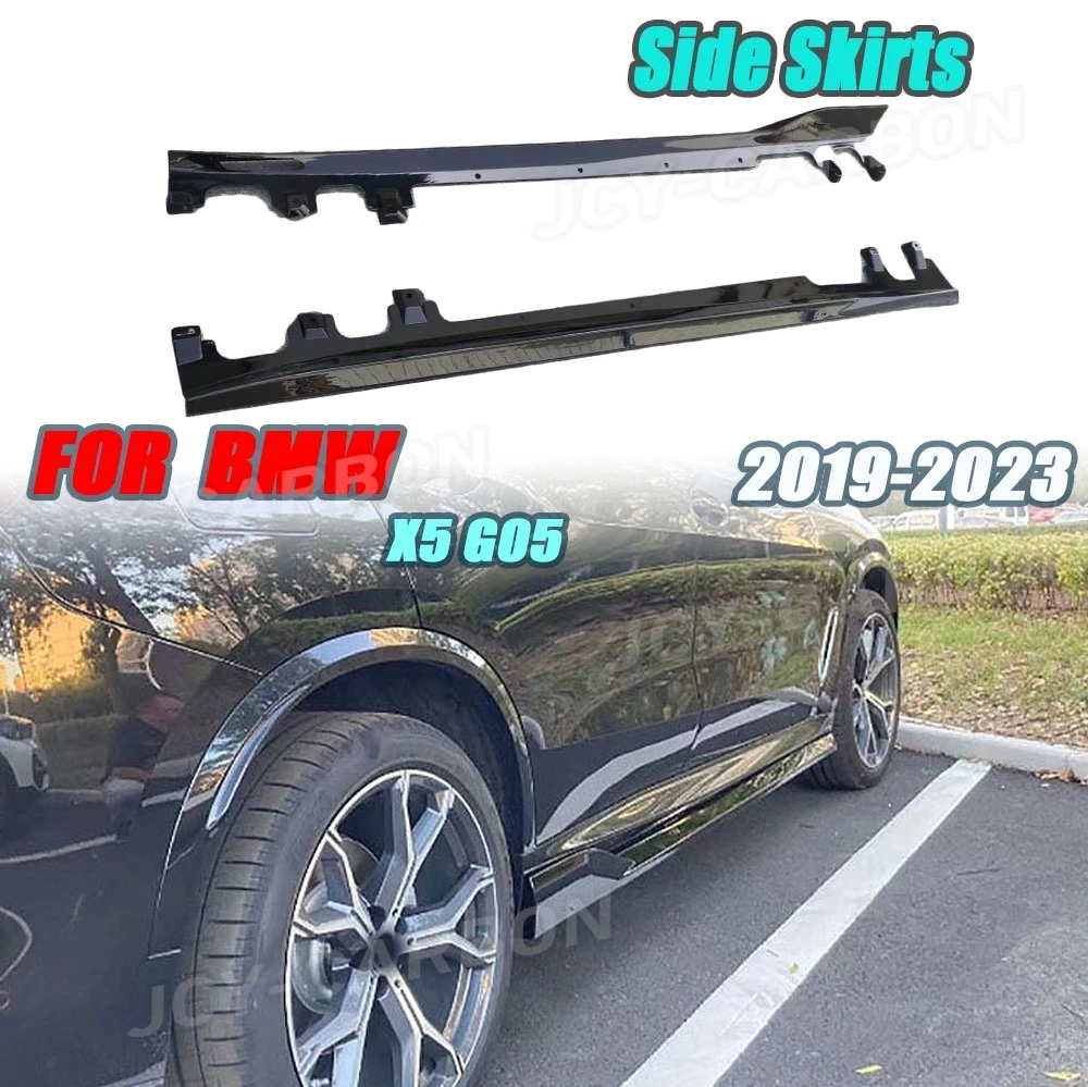 

For BMW X5 G05 2019-2023 Side Skirts Aprons Rocker Panel Lip Splitter Spoiler Extension Carbon Fiber