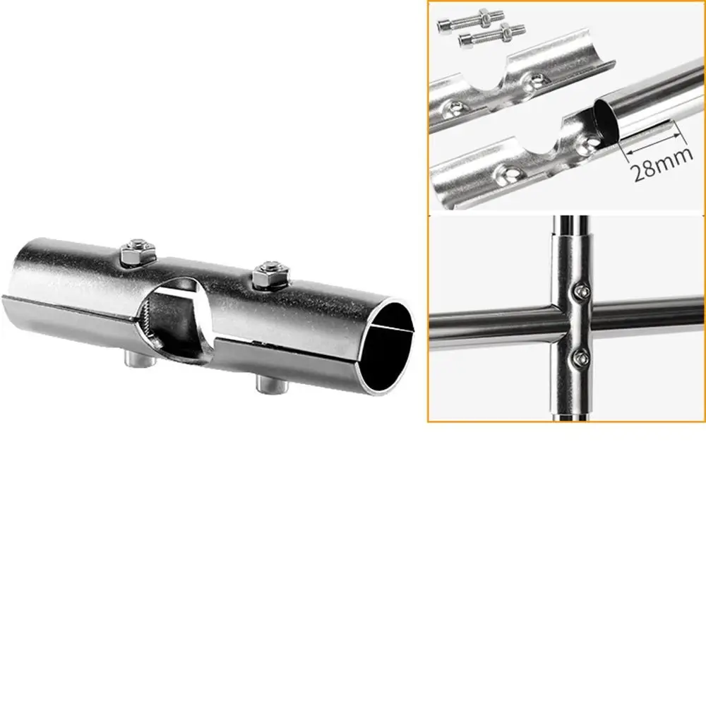 1Pc Durable Furniture Hardware Stainless Steel Clothes Display Rack Pipe Joint Rod Support Tube Connector
