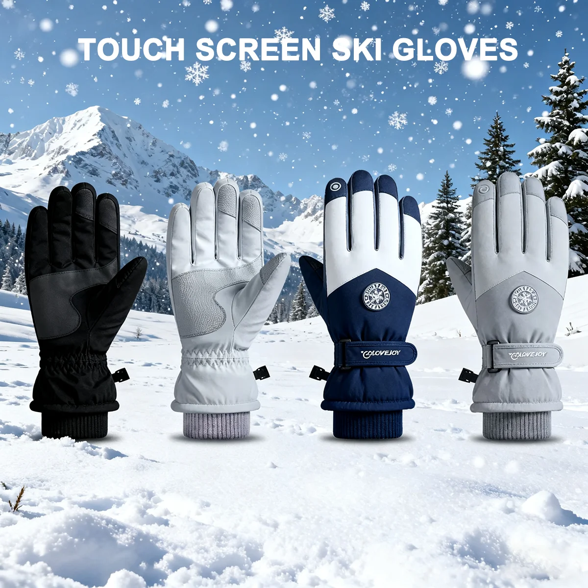 

Winter Waterproof Ski Gloves Men Women Touch Screen Ski Gloves, Snow Warm Cycling Cold Weather, Driving Biking Running Gloves