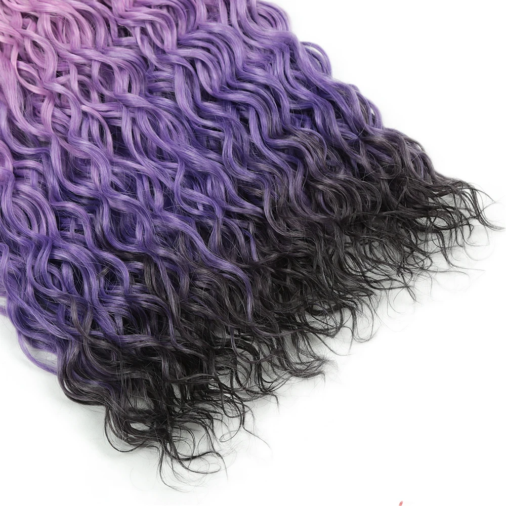 3 szt. 18-calowe włosy syntetyczne do szydełkowania, afro curl, falowane, ombre, tęczowe, doczepiane warkocze.