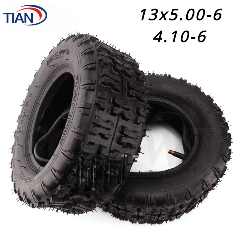 6-calowe opony przednie 4.10-6 tylne 13x5.00-6 dętka zewnętrzna do małych gokartów ATV 47cc 49cc Mini Quad Bike Snowmobile Parts