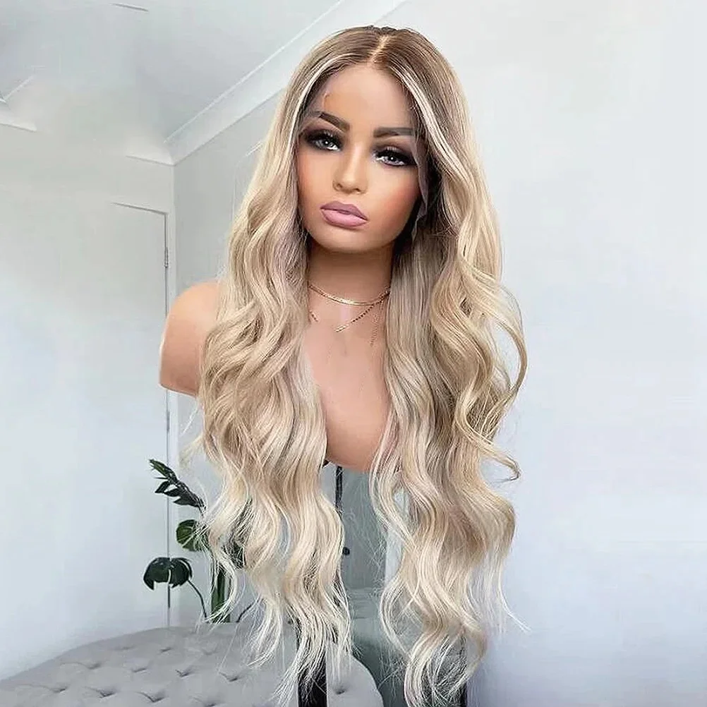 

14inch Highlight Blond Body Wave 100% Human Hair Wig 150 Density 13x4 Lace Front with Baby Hair Pre-Plucked Soft Hair Wig