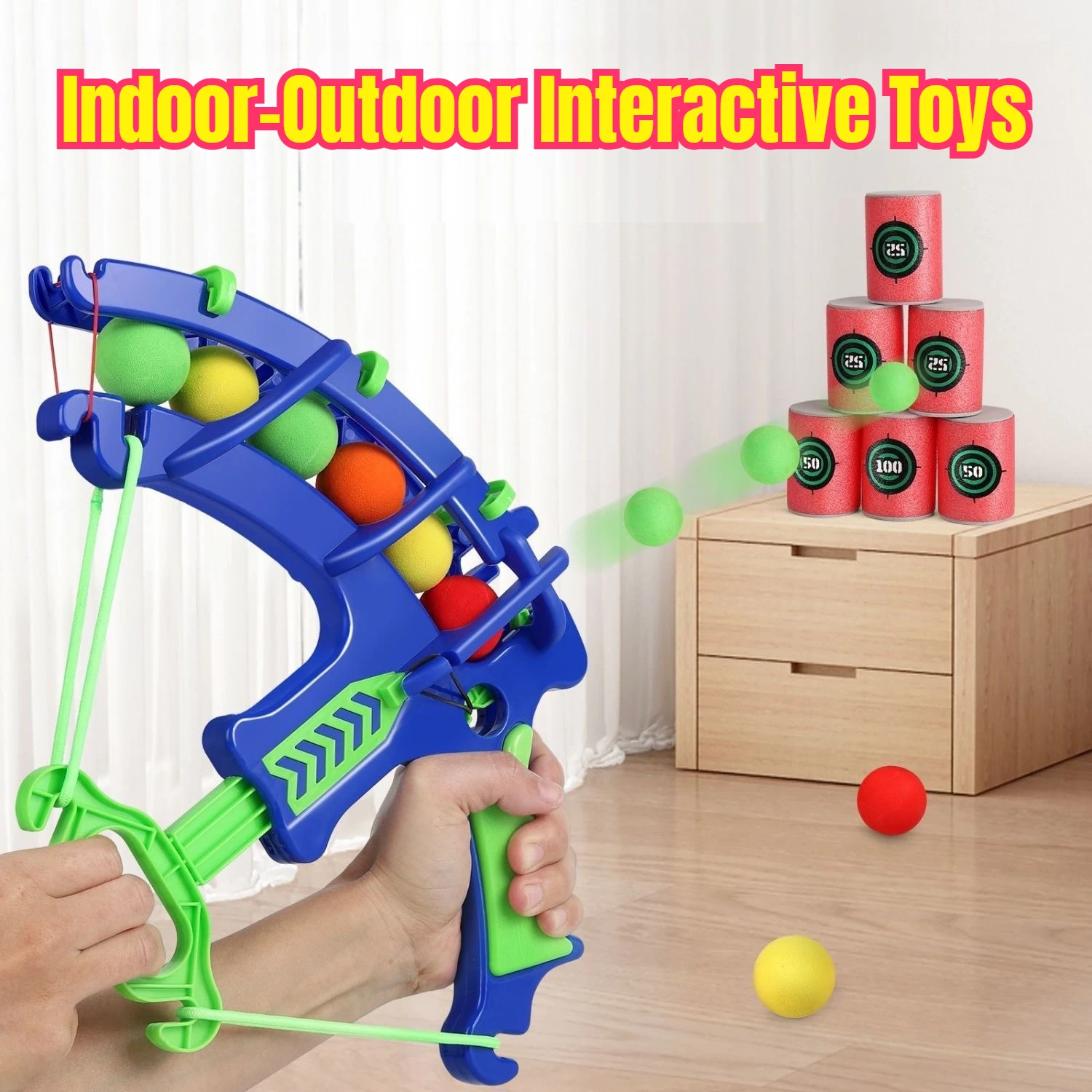 

Soft Foam Slingshot Toy for Kids - Educational Target Practice with Safe Bullets, Montessori Shooting Game for Motor Skills