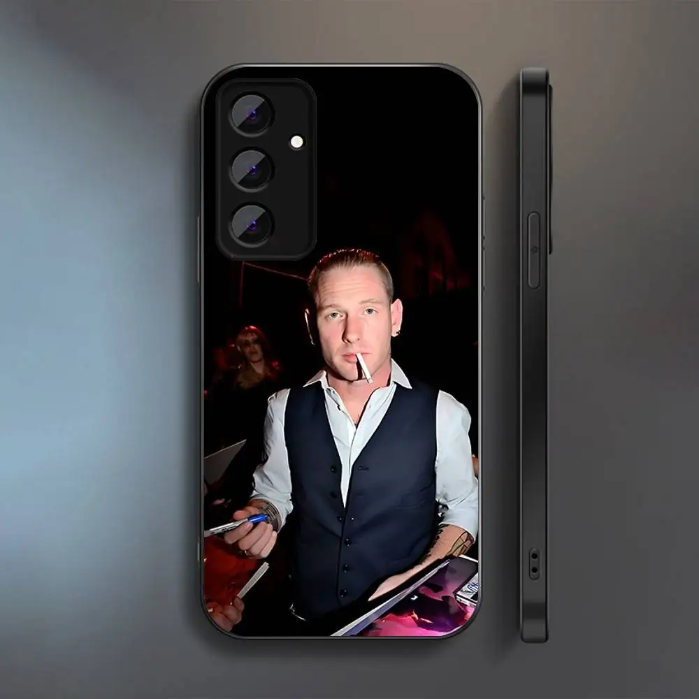 حافظة هاتف C-Corey T-Taylor Musician لهاتف سامسونج S 25,24,23,22,30,21,10,9,Ultra,Plus,Lite,FE,4,5G حافظة سوداء ناعمة