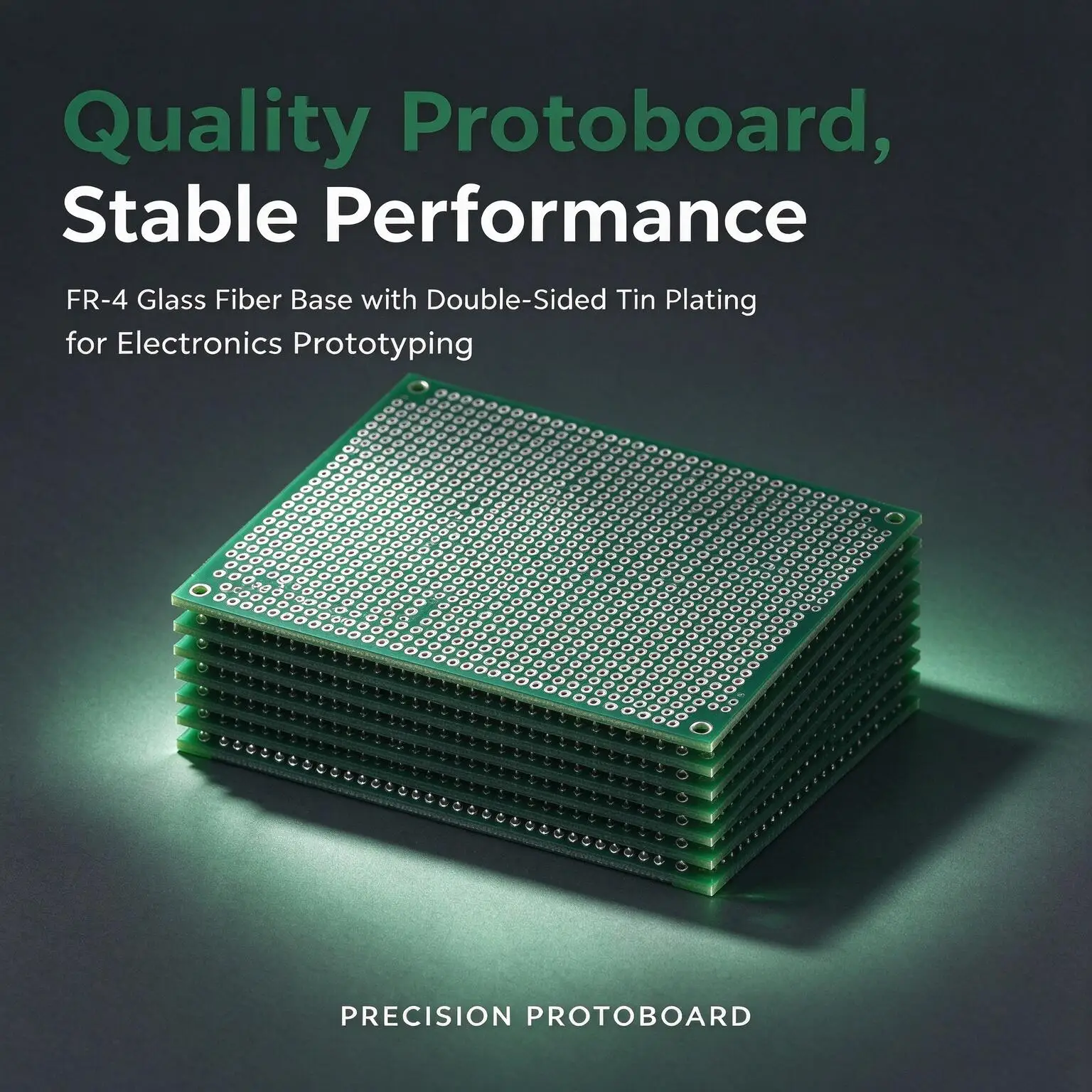 1pcs Double Sided Universal PCB Prototype Board 10x10cm FR4 2.54mm Pitch Perfboard Green Solder Mask Tinned Hole Board for DIY