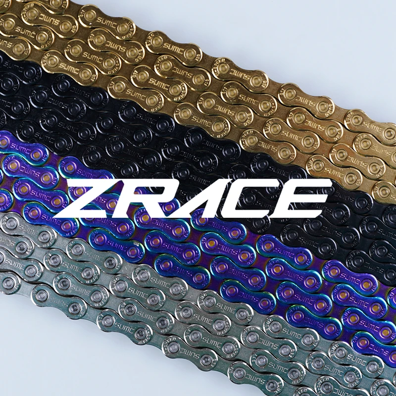 ZRACE Bike Chain 8 9 10 11 12 Speed MTB Mountain Road Bicycle,Neon-Like, Silver, Black, Gold,114/120/126L