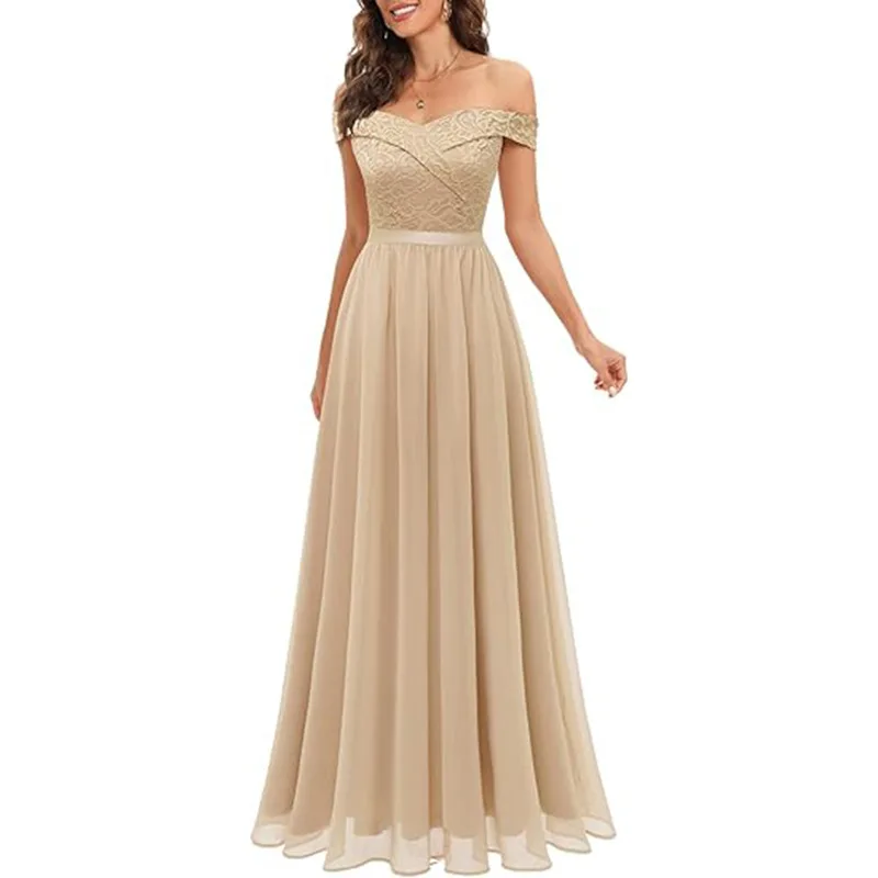 

Dress new light luxury niche high-end temperament long host evening high-end performance clothes party sexy temperament elegant