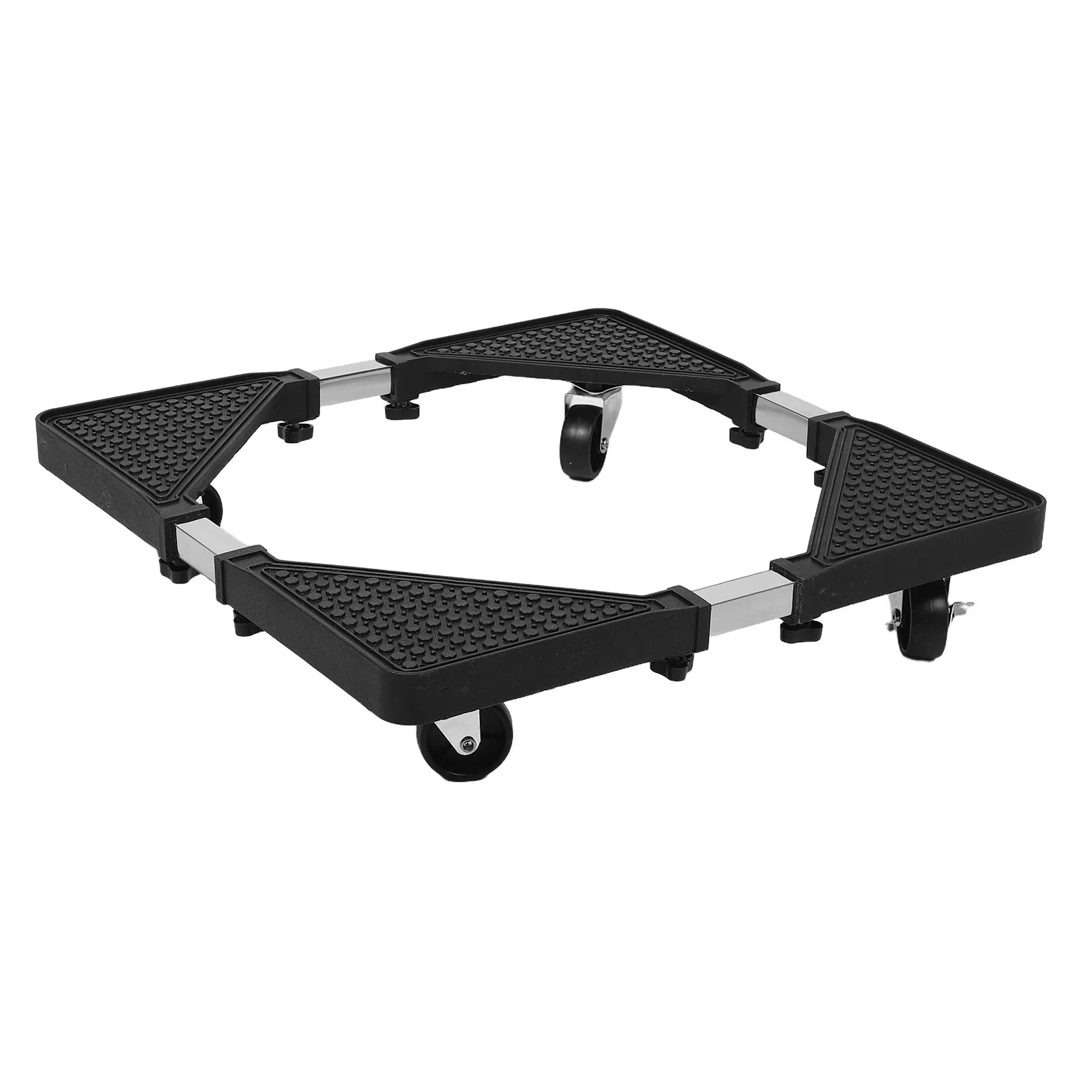 Adjustable Rain Barrel Stand Movable Water Collection Base Support for 45-55 Gallon Metal Barrel Rack Lockable Caster Wheels