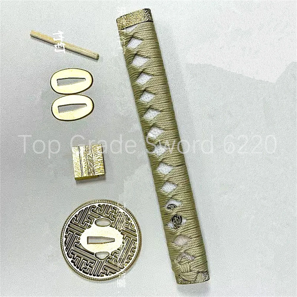 A Set Very Exquisite 26cm Handle Tsuka Brass Handguard Gaurd Tsuba Habaki Seppa For Japanese Samurai Katana Sword Fittings