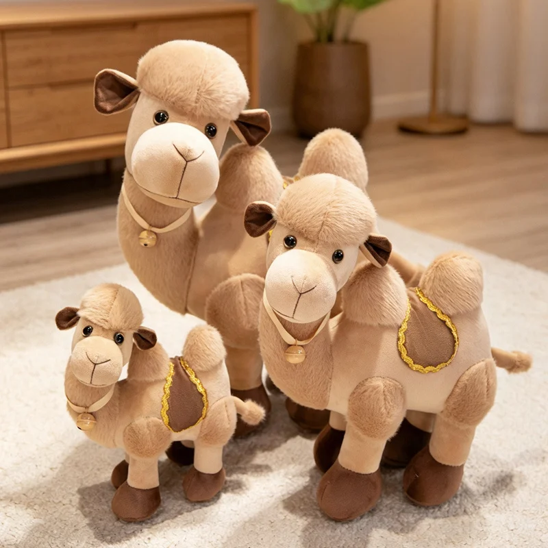 1 unidad de 15-45cm, encantadores juguetes de peluche de camello, muñecos de animales de peluche suaves de camello del desierto de dibujos animados, juguete Kawaii para regalo de cumpleaños o decoración