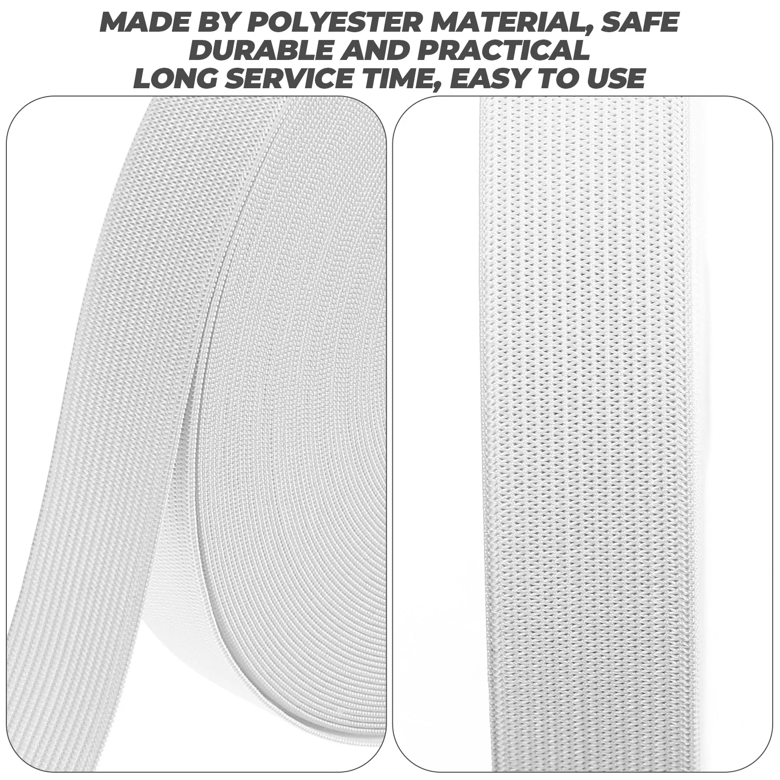 Sangle de manchette élastique en polyester, taille épaisse commandée, coupe libre, couture plate