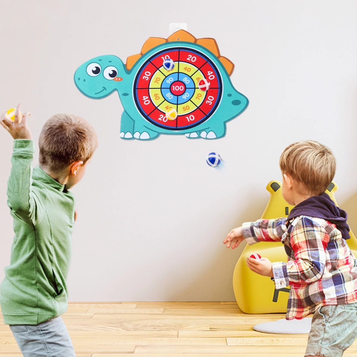 Cartoon Animal Dart Board Sticky Ball Educational Toy Dinosaur Unicorn Birthday Party Decor Funny Gift for Kids Baby Shower