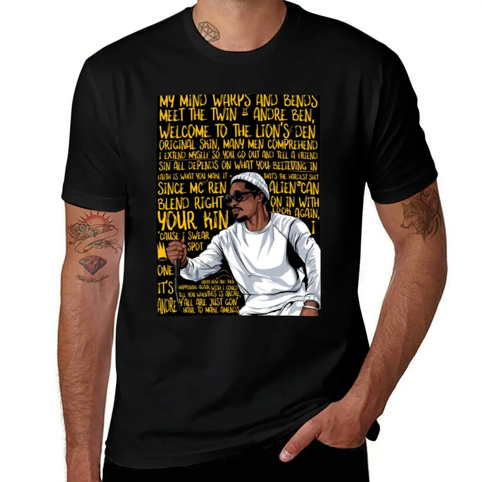 Andre 3000 The twin T-Shirt Active Wear Sports for Men T-Shirt