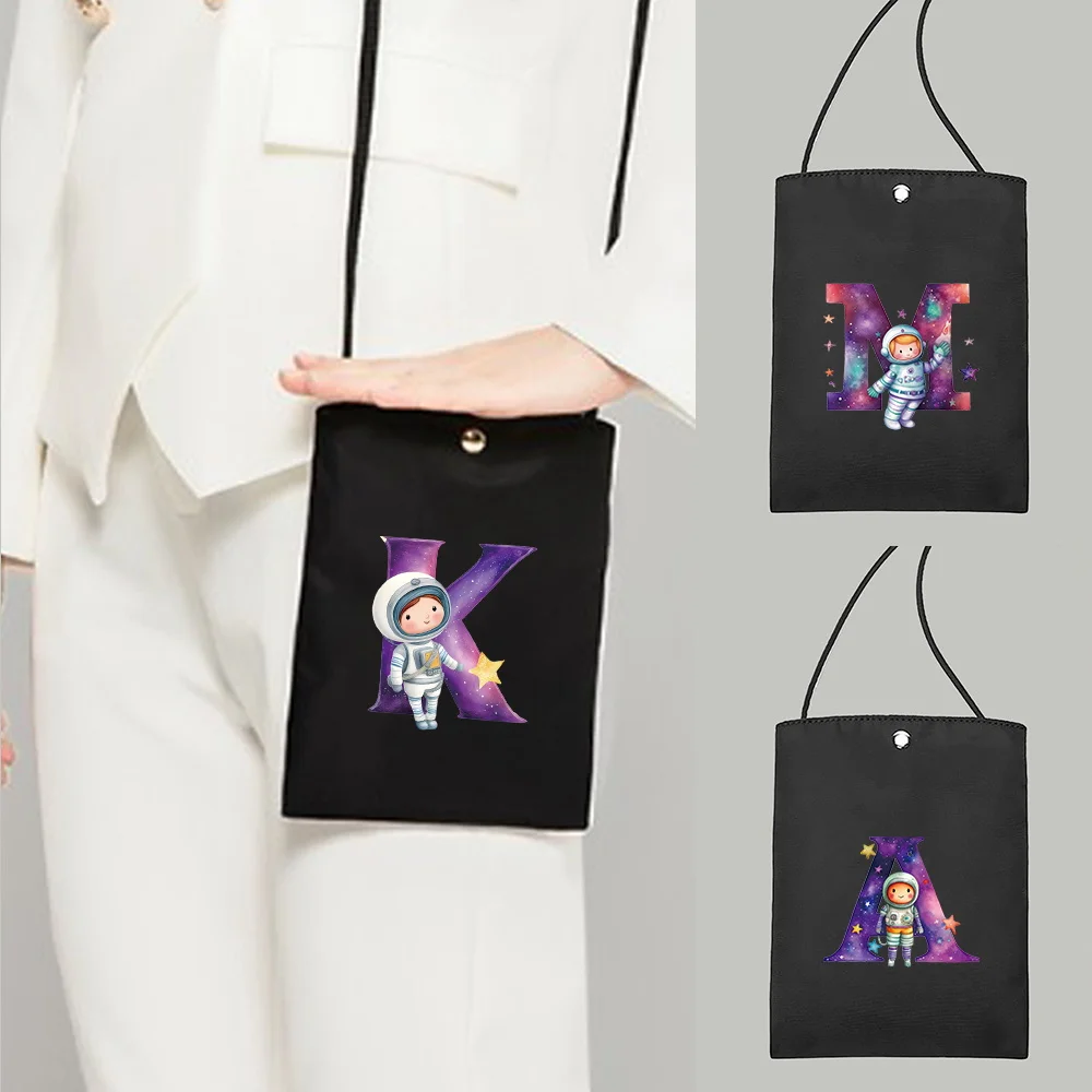 Women's Crossbody Bags Versatile Astronaut Letter Series Fashion Small Shoulder Handbags Simple Commuting Phone Bags