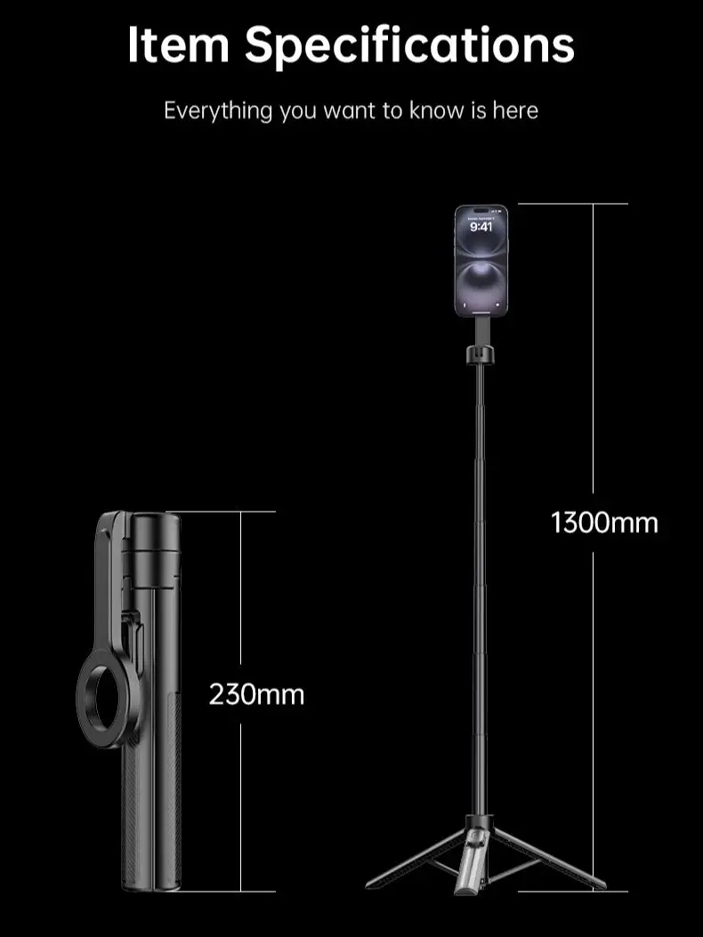 T18 Magnetisch telefoonstatief Draadloze telefoongreep Selfie Stick Desktopstatief - afbeelding 2