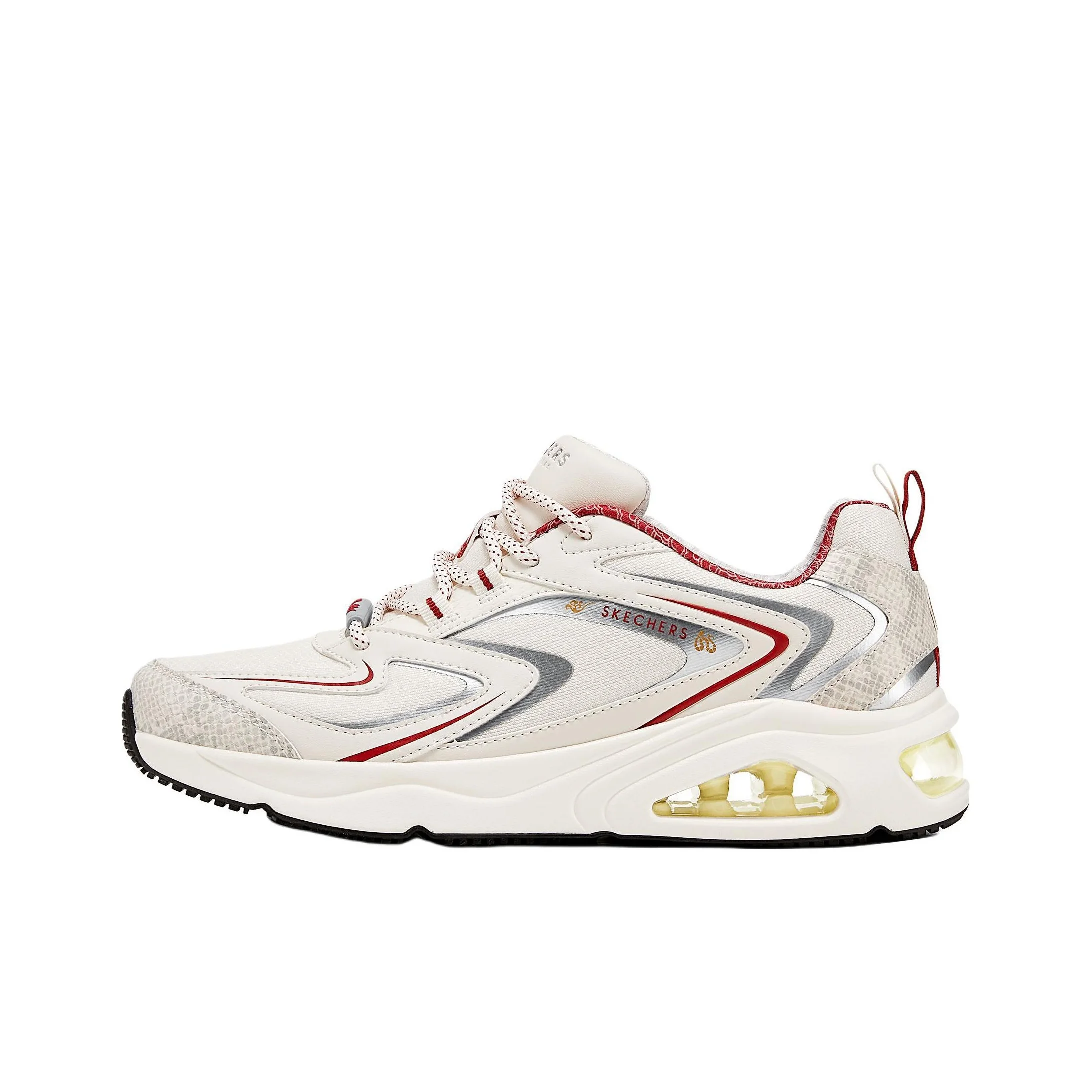 Skechers Street Abrasion Resistant Lightweight Low top Running Shoes Men's White 802025-WRD