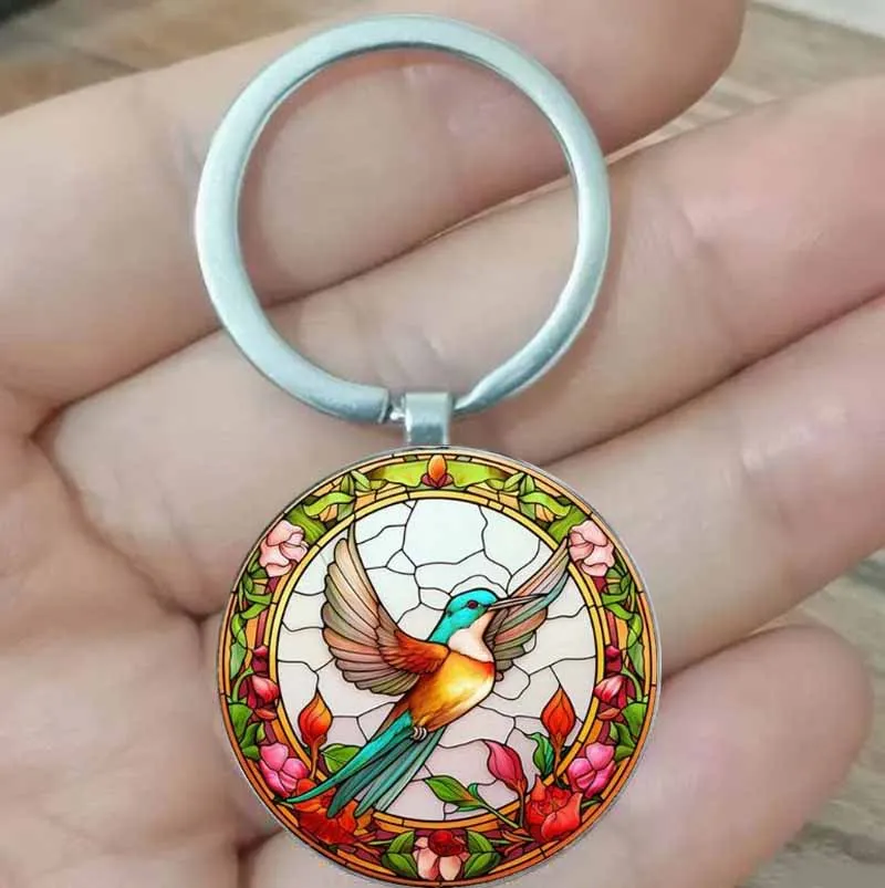 Винтажный-брелок-с-колибри-—-цинковый-сплав-красочный-цветочный-дизайн-—-идеальный-подарок-для-друзей-и-семьи-подарок-на-день-рождения-подарок-для-h