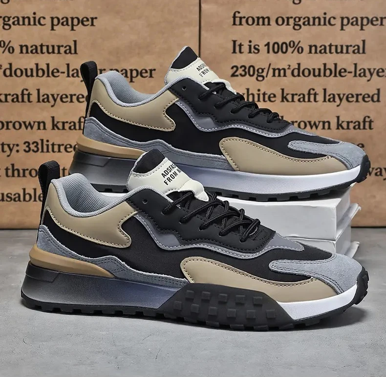 

Leather men's and women's shoes, comfortable thick-soled sports shoes, casual shoes, anti-slip and wear-resistant men sneakers