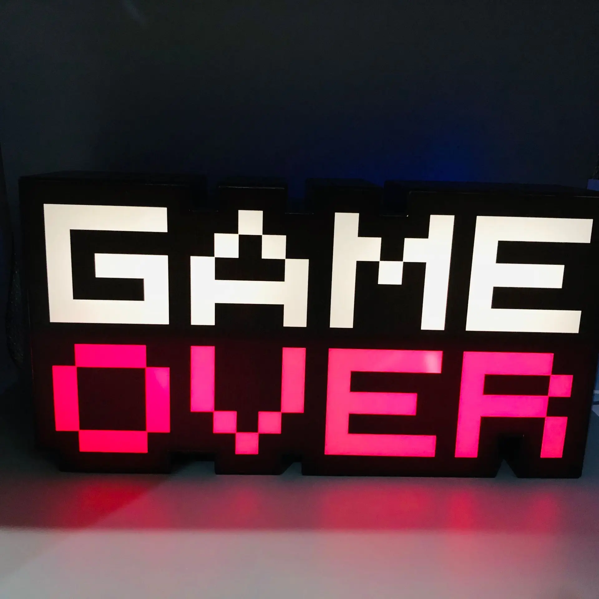 GAME OVER Neon Light Acrylic Flash Lamp Dimmable Commercial Lighting Club Game Room Decoration