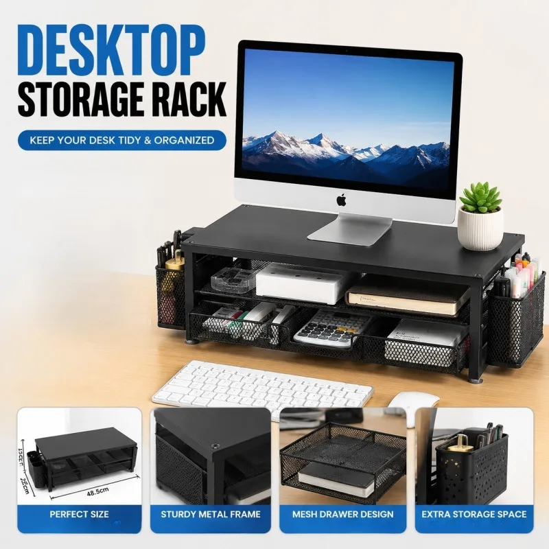 Double-layer desktop storage rack Notebook Computer Stand Desktop Computer Screen Desktop Elevated Desktop Storage
