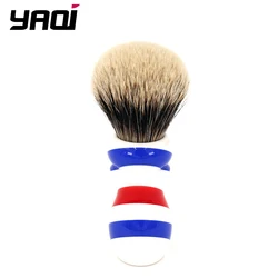 Yaqi-Nueva brocha de afeitar con nudo de tejón de dos bandas, 24mm, estilo poste de barbero