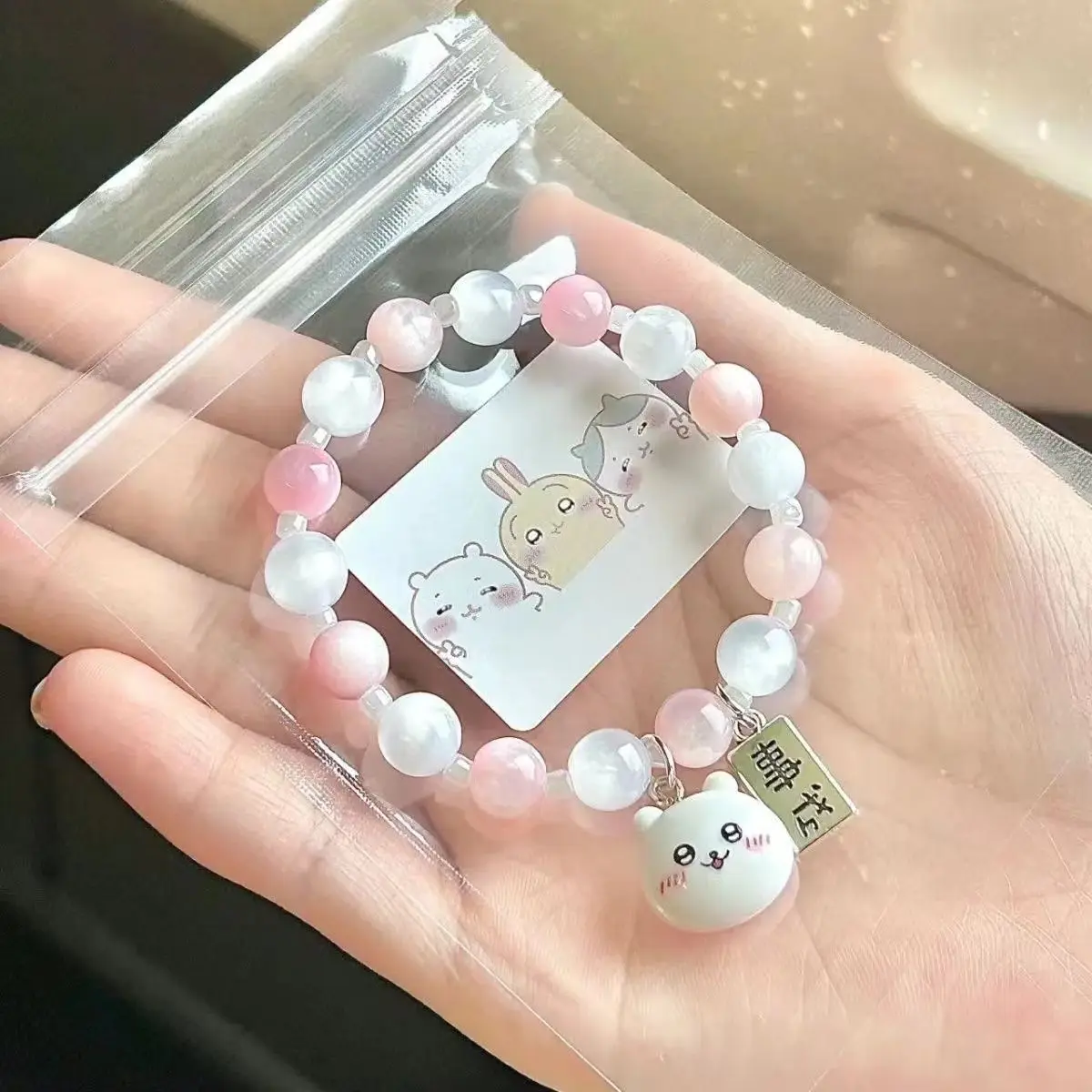 Miniso lindo chiikawa pulsera nicho diseño sentido Ji Xiaoba Wusaki pulsera nueva pulsera joyería