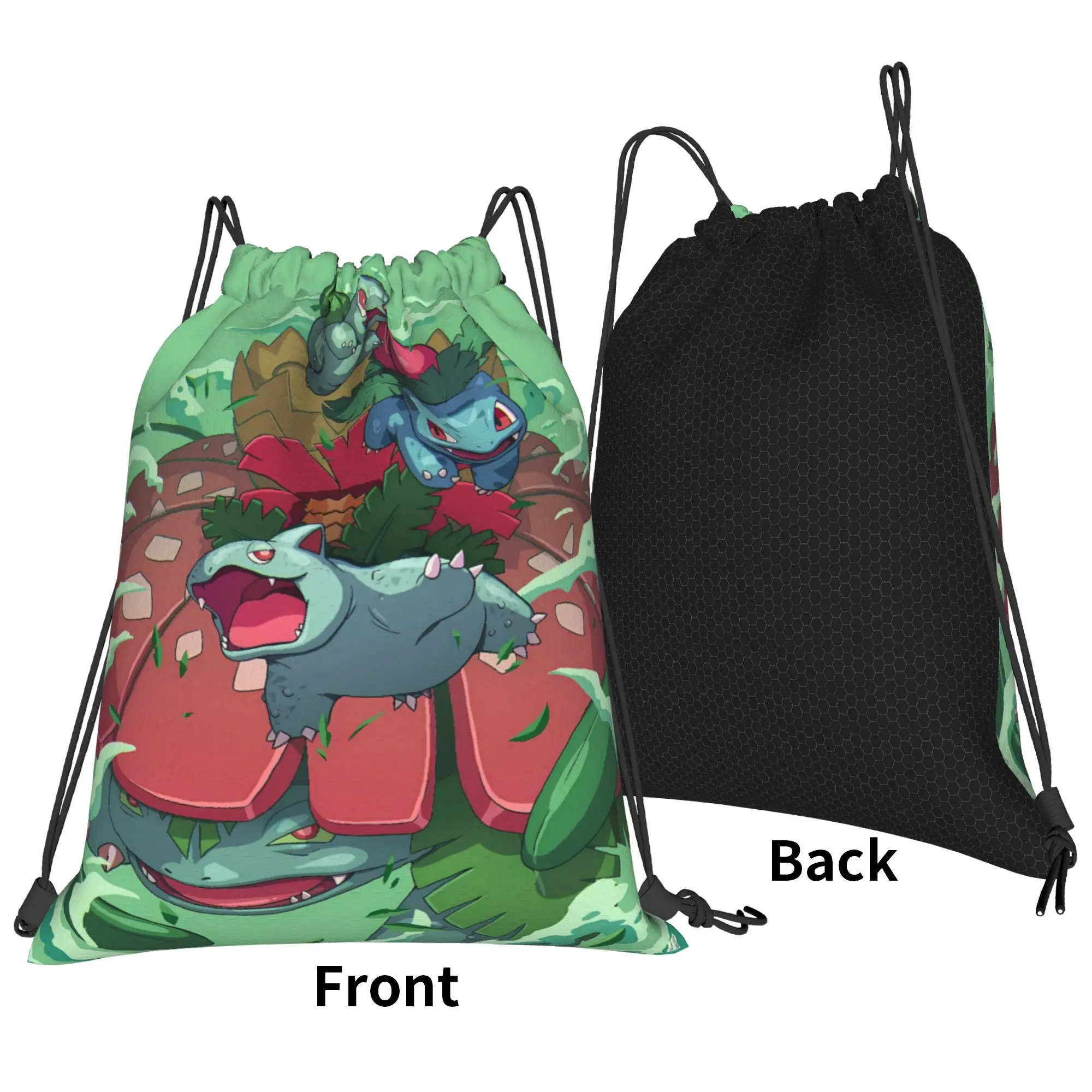 Bulbasaur Bloom Anime Drawstring Bag  Retro Football Gym Backpack For Men Waterproof Sackpack String Bags