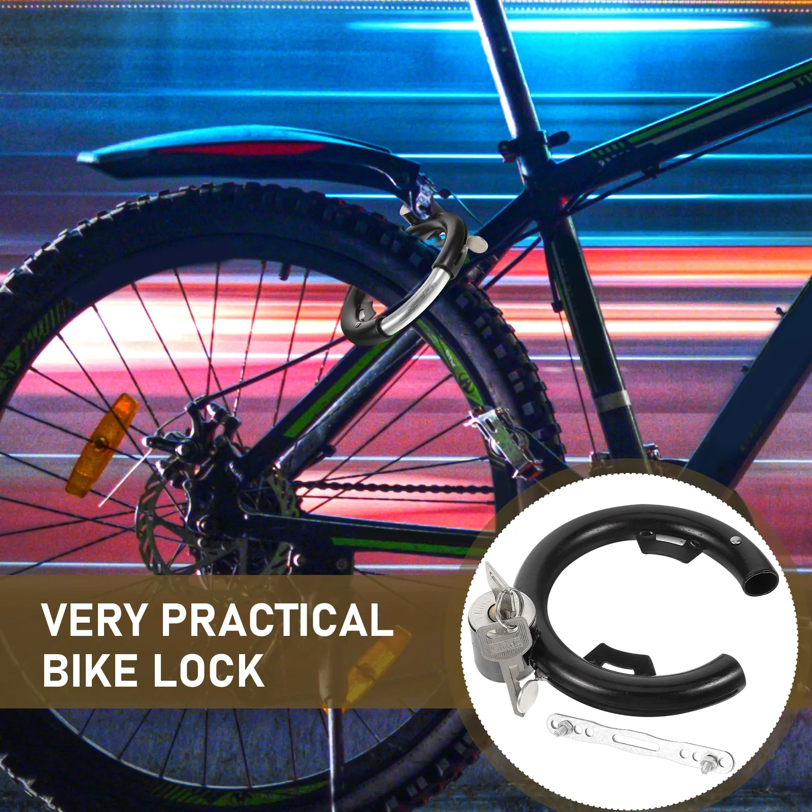 Bicycle Lock Anti-theft Bold Round Portable Sturdy Electric Stainless Steel Convenient Bike